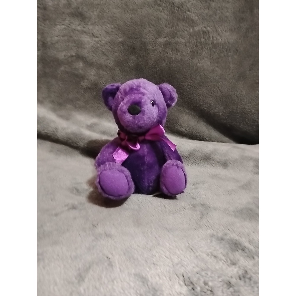 First & Main Purple Shimmer Teddy Bear Plushed Stuffed Animal 7"